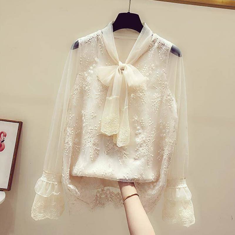 レディーストップスブラウス長袖Vネ...