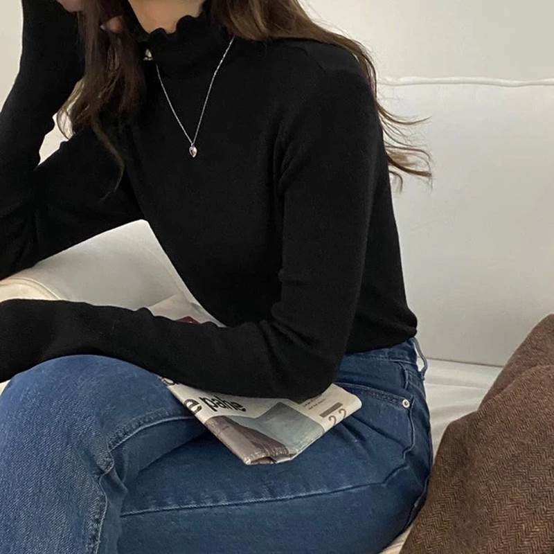 樂天商城 - レディース トップス セーター 長袖 タートルネック スリム 大人可愛い きれいめ シンプル おしゃれ かっこいい ラフ ガーリー クール 都会的 ナチュラル 無地 秋 冬 通勤 デート お出かけ お泊まり イベント 旅行 レストラン 公園 女子会 休日 韓国 オルチャン