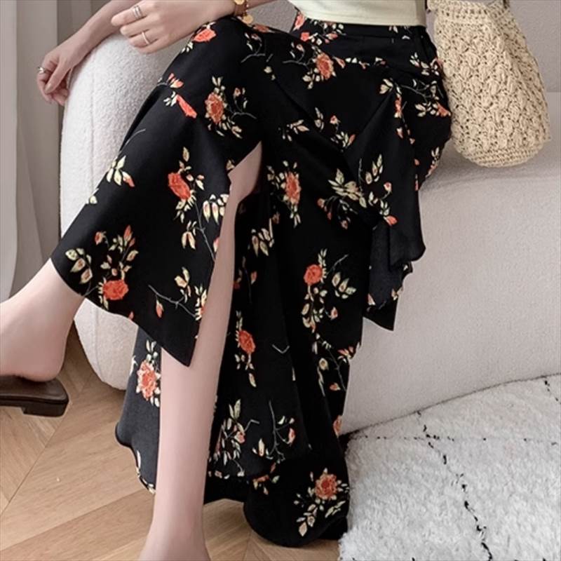 樂天商城 - スカート ロング フレア かわいい 大人可愛い きれいめ カジュアル 上品 おしゃれ かっこいい レトロ 個性的 クール モード系 エレガント 主役級 存在感 抜け感 ラブリー キュート ゴシック 都会的 クラシカル ロマンティック ナチュラル 花柄 フラ 韓国 オルチャン