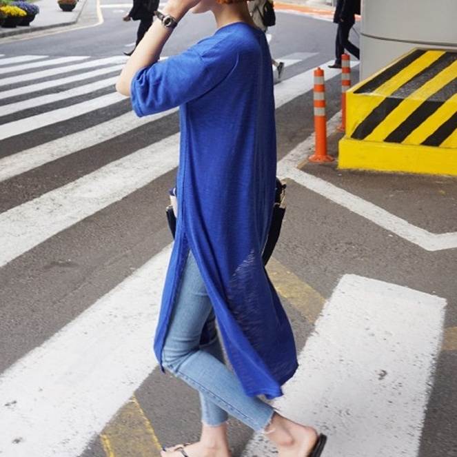 乐天商城 - トップス ワンピース シャツ レディース シャツワンピ ミモレ 半袖 ラウンドネック フェミニン サイドスリット 大人可愛い きれいめ カジュアル おしゃれ かっこいい レトロ アジアン こなれ感 ラフ スポーティー ルーズ 個性的 クール 存 韓国 オルチャン