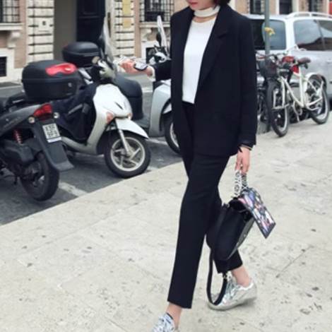 2点セット レディース ジャケット パンツ ボトムス スーツ セットアップ 上着 羽織 前開き テーラードジャケット ロングパンツ スラックス 長袖 Vネック 襟付き スリム 細身 スマート ポケット ボタン かわいい 大人可愛い きれいめ シンプル 上品 韓国 オルチャン