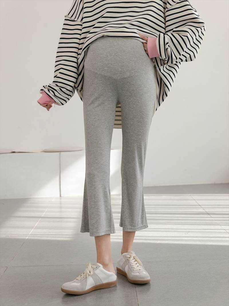 マタニティハイウエスト七分丈フレア...