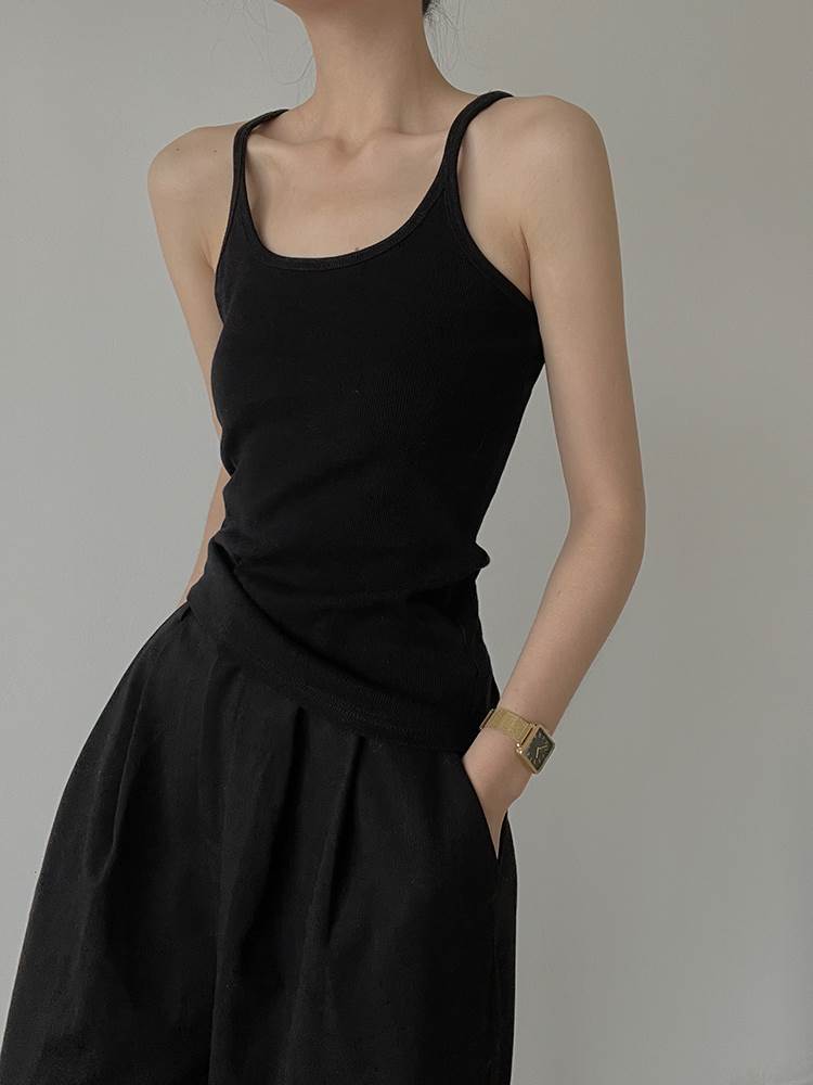 キャミソール トップス タンクトップ インナー リブニット ノースリーブ レディース かわいい 大人可愛..