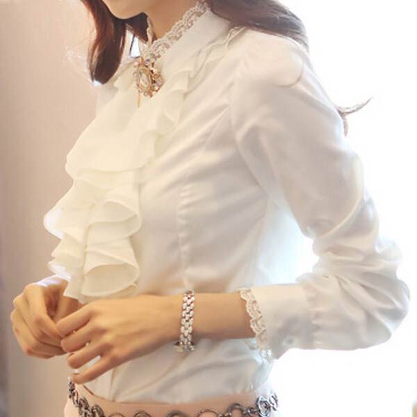 シャツブラウストップスカットソース...