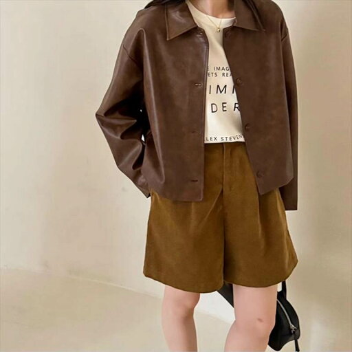 レディース トップス ジャケット フェイクレザージャケット ブルゾン 長袖 ドロップショルダー 襟付き ルーズフィット 前開き ボタン ヴィンテージ PU かわいい 大人可愛い きれいめ シンプル カジュアル おしゃれ かっこいい こなれ感 クール 韓国 オルチャン レディース トップス ジャケット フェイクレザージャケット ブルゾン 長袖 ドロップショルダー 襟付き ルーズフィット 前開き ボタン ヴィンテージ PU かわいい 大人可愛い きれいめ シンプル カジュアル おしゃれ かっこいい こなれ感 クール 韓国 オルチャン