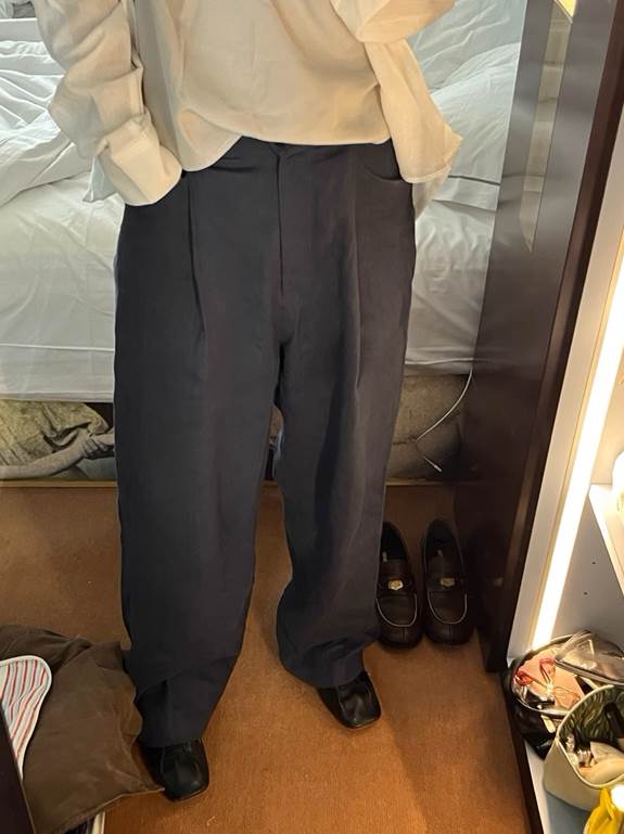 乐天商城 - レディース パンツ ボトムス ワイド ストレート Iライン フォーマル コクーン ストリート ウエストマーク ヴィンテージ かわいい 大人可愛い きれいめ シンプル カジュアル 上品 おしゃれ かっこいい レトロ こなれ感 ラフ メンズライク マ 韓国 オルチャン