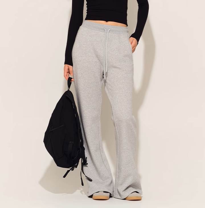 乐天商城 - レディース パンツ ボトムス スウェット ジャージ 部屋着 ワイドパンツ スウェットパンツ ロング ワイド ストレート ストリート 伸縮性 コットン シンプル カジュアル メンズライク マニッシュ ボーイッシュ スポーティー 送料無料 個性的 ボトムス クール 韓国 オルチャン