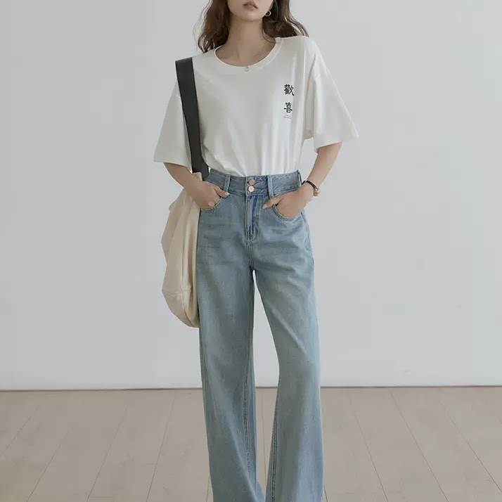 樂天商城 - トップス 韓国風 オルチャン カットソー Tシャツ ロゴ入り オーバーサイズ メンズライク ビッグサイズ 袖あり 五分丈 半袖 シルエット 大人可愛い 大人女子 きれいめ シンプル カジュアル 大人カジュアル 大人 上品 送料無料 個性的 トップス おしゃれ リラクシー 韓国