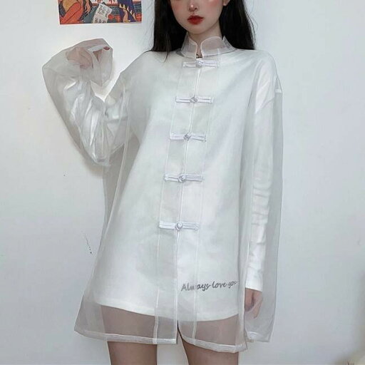 レディース トップス シャツ ブラウス 長袖 スタンドカラー ストレート シフォン シースルー ボタン チャイナ風 かわいい 大人可愛い きれいめ シンプル カジュアル おしゃれ レトロ こなれ感 ラフ ガーリー ルーズ 主役級 存在感 セクシー 無地 韓国 オルチャン レディース トップス シャツ ブラウス 長袖 スタンドカラー ストレート シフォン シースルー ボタン チャイナ風 かわいい 大人可愛い きれいめ シンプル カジュアル おしゃれ レトロ こなれ感 ラフ ガーリー ルーズ 主役級 存在感 セクシー 無地 韓国 オルチャン