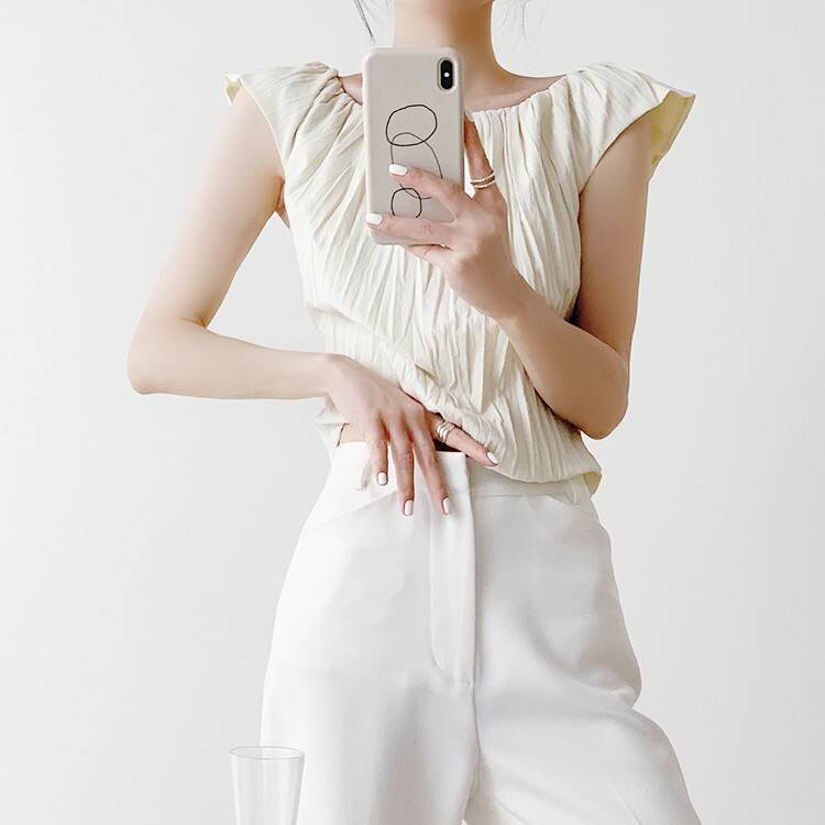 レディーストップスシャツショートノ...