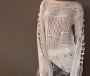レディース トップス ショート ボリューム袖 ドルマンスリーブ パフスリーブ ラウンドネック レース 編み込み 編み上げ 透け感 シースルー 伸縮性 異国風 ヴィンテージ アメカジ ダメージ かわいい 大人可愛い きれいめ シンプル カジュアル おしゃ 韓国 オルチャン