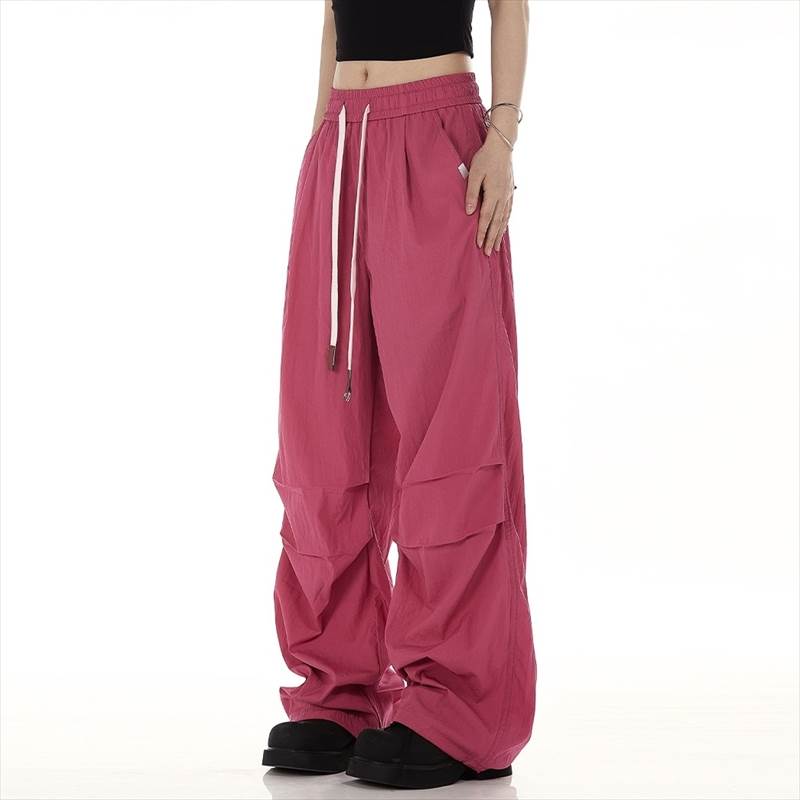 ひざ下タックパンツストレートワイド...