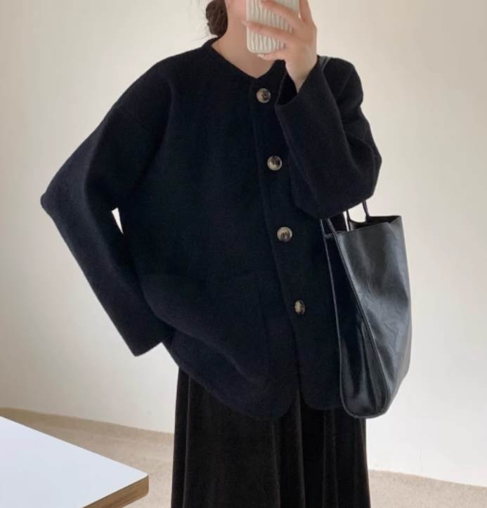 ノーカラー コート レディース トップス ジャケット かわいい 大人可愛い きれいめ シンプル カジュアル 上品 おしゃれ かっこいい レトロ アジアン エスニック エキゾチック こなれ感 ラフ メンズライク マニッシュ ボーイッシュ スポーティー ガ 韓国 オルチャン