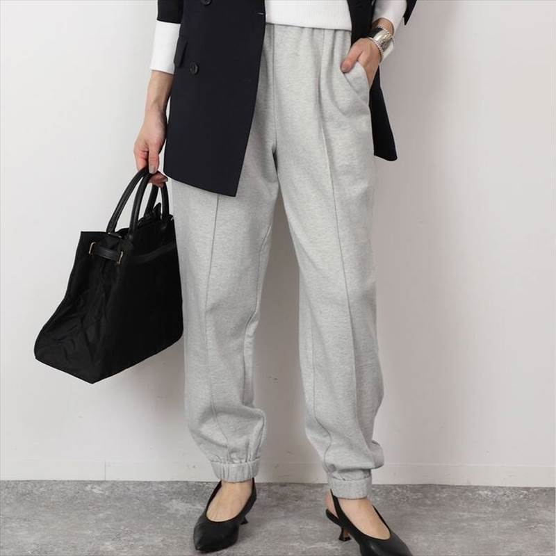 センタープレスパンツ テーパードパンツ レディース ボトムス パンツ スラックス チノパンツ センタープレス ウエストゴム 裾ゴム 無地 スリム リラックスパンツ スウェット風 オーバーサイズ かわいい 大人可愛い きれいめ カジュアル おしゃれ 韓国 オルチャン