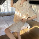 セットアップ レディース ルームウェア パジャマ 部屋着 寝巻き ショートパンツ ショート 半袖 襟付き 前開き ボタン かわいい 可愛い 大人可愛い 可愛い 大人女子 大人 きれいめ シンプル カジュアル おしゃれ お洒落 ラフ ガーリー とろみ感 抜け 韓国 オルチャン