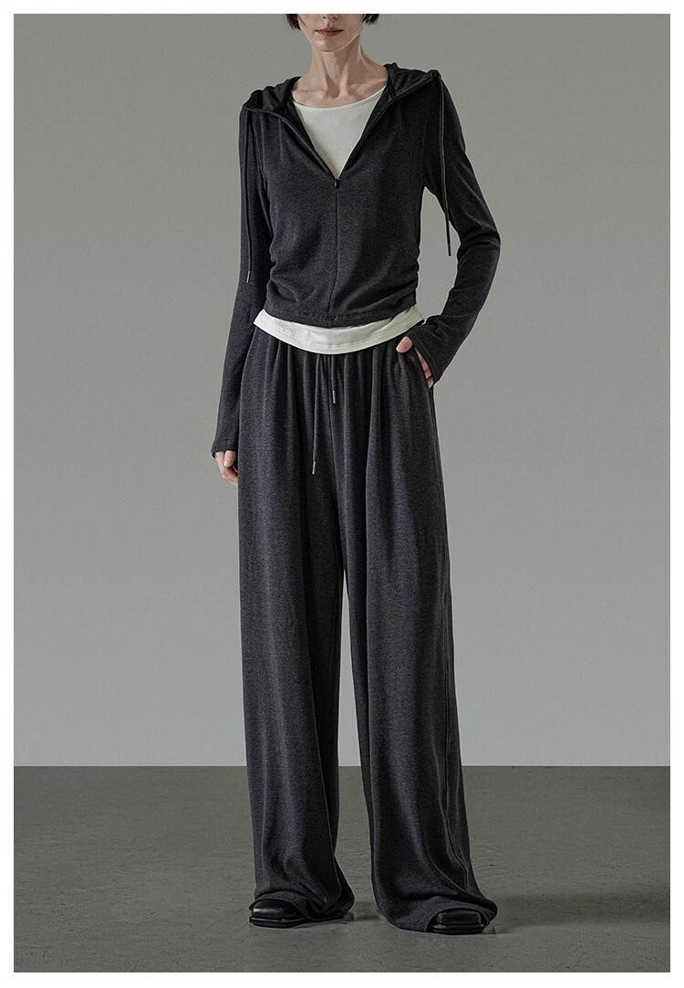 2セット セットアップ レディース スカート トップス パンツ ボトムス パーカー 羽織 前開き ロングパンツ ロングスカート ロング 長袖 フード フェミニン ハイウエスト ギャザー ジップアップ かわいい 大人可愛い きれいめ シンプル カジ 韓国 オルチャン