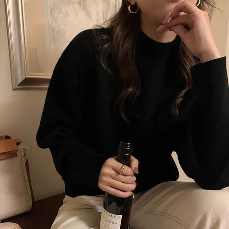 半ハイネック ニットセーター レディース トップス ニット セーター プルオーバー 長袖 スタンドカラー ハーフハイネック リブ かわいい 大人可愛い きれいめ シンプル カジュアル 上品 おしゃれ こなれ感 エレガント 無地 春 秋 冬 ママ 通勤 学生 学校 通学 デート