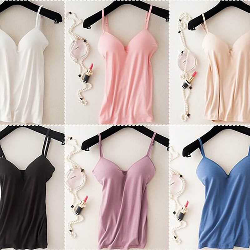 キャミソール ブラトップ カップ 付き レディース インナー おすすめ 無地 ノースリーブ 春 夏 秋 冬 ..