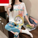 涼しげ ルームウェア パジャマ 3点セット Tシャツ ロングパンツ ショートパンツ 上下セット トップス ボトムス パンツ ズボン ショート丈 ロング丈 袖あり 半袖 ラウンドネック 襟付き ハイウエスト 2way ウエストゴム スリーピース かわいい 韓国 オルチャン