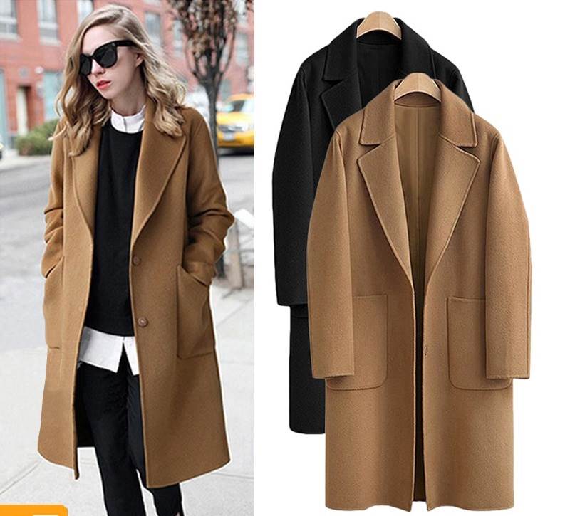 樂天商城 - レディース アウター ウール コート 厚い ロング丈 チェスターコート 襟付き スーツ襟 ポケット付き 長袖 袖あり シンプル 無地 ミドル丈 ゆったり ルーズ お洒落 おしゃれ 大人 上品 カジュアル 通勤 通学 お出かけ デート 旅行 休日 普段着 普段使 韓国 オルチャン