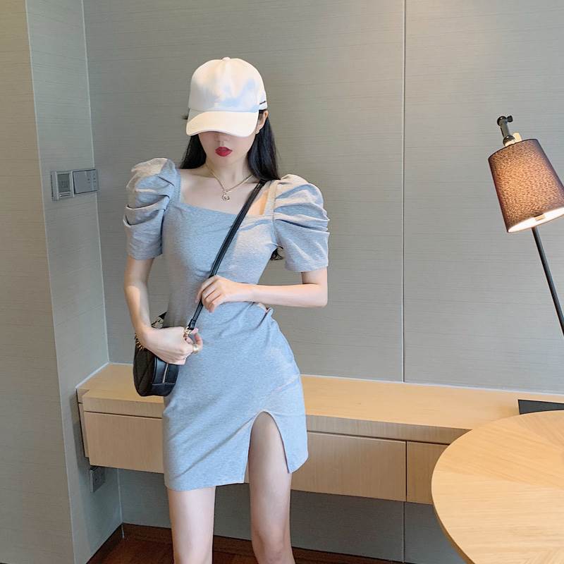 レディース トップス 半袖 ドレス 人気 通販 おすすめ 大人 可愛い 大人女子 こなれ感 かわいい きれいめ フェミニン 韓国系 ファッション オフィス ビジネス OL 通勤 通学 イベント 結婚式 二次会 パーティー お洒落 お散歩 コーデ 春 夏 秋 グレー 黒 1代 2代 3代 学生