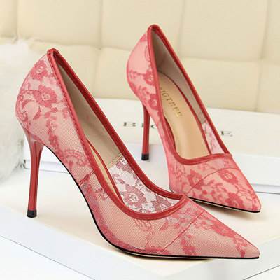 乐天商城 - サンダル パンプス レディース 9.5cm ハイヒール 花柄 個性的 レース ポインテッドトゥ 16種類 サイズ豊富 リボン 上品 エレガント お洒落 大人可愛い 美脚 脚長 通勤 通学 お出かけ デート 旅行 休日 お呼ばれ セクシー パーティー モダン イベント 普段使い キャバクラ
