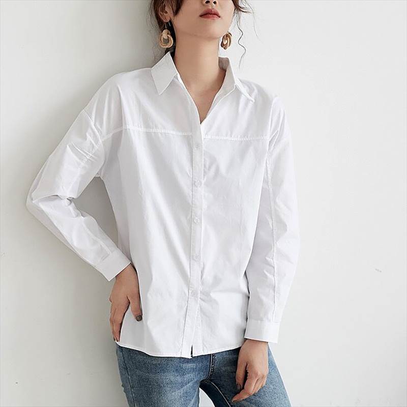 シャツ ブラウス レディース 長袖 白 トップス 襟付き 前開き 春 夏 秋 冬 オフィス ビジネス 韓国 オルチャン きれいめ 可愛い シンプル 上品 カジュアル お洒落 着痩せ 細見え 着回し 合わせやすい 休日 デート パーティー イベント 女子会 OL 学生 大学生 ママ 通勤 通学