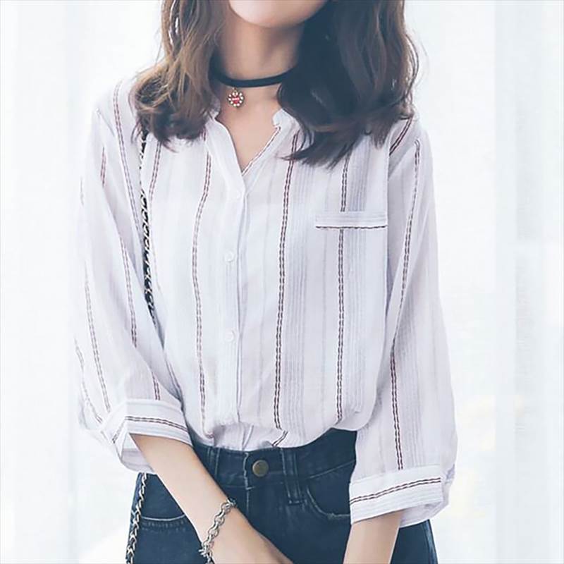 トップスストライプシャツブラウスレ...