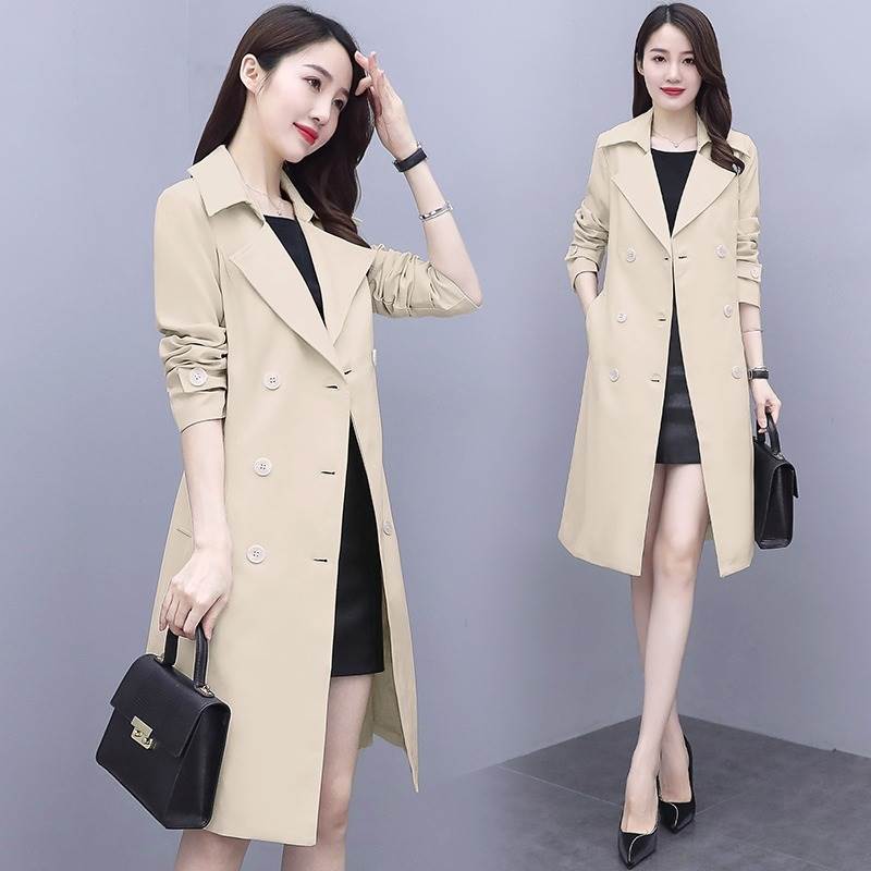 Trench Coat - トレンチコート レディース 春 ピンク ロング 個性的 膝丈 長袖 襟付き Vネック Aライン ウエストマーク バックリボン ボタン ポケット 大人可愛い きれいめ シンプル 上品 おしゃれ 無地 ママ オフィス ビジネス OL 通勤 レストラン デート 2XL 3XL ゆったり 2代 3代