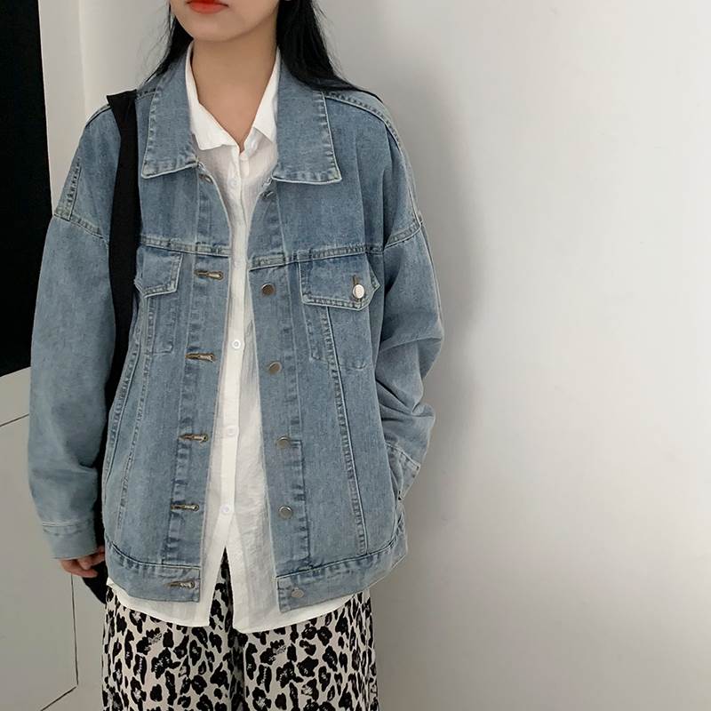 乐天商城 - デニムジャケット アウター ジャケット Gジャン 袖あり 長袖 襟付き 前開き デニム ブルーデニム シンプル カジュアル 大人 おしゃれ お洒落 大人可愛い 大人女子 こなれ感 ラフ メンズライク ボーイッシュ 無地 春 夏 1代 2代 3代 レディース 学生 通学 デート お出かけ