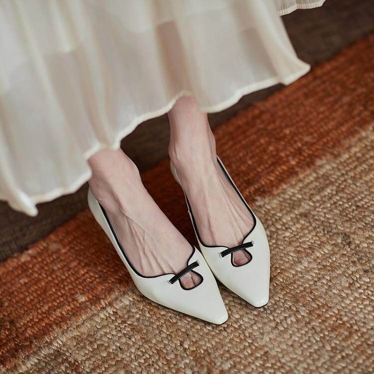樂天商城 - パンプス シューズ パイピング レディース シューズ ポインテッドトゥ 5cm レザー かわいい 大人可愛い 履きやすい 個性的 上品 おしゃれ きれいめ シンプル カジュアル 大人可愛い バイカラー オールシーズン 結構式 二次会 1代 2代 3代 通勤 韓国 オルチャン