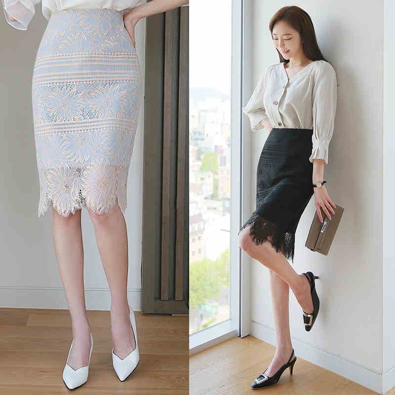 ボトムススカート花柄刺繍レースペン...