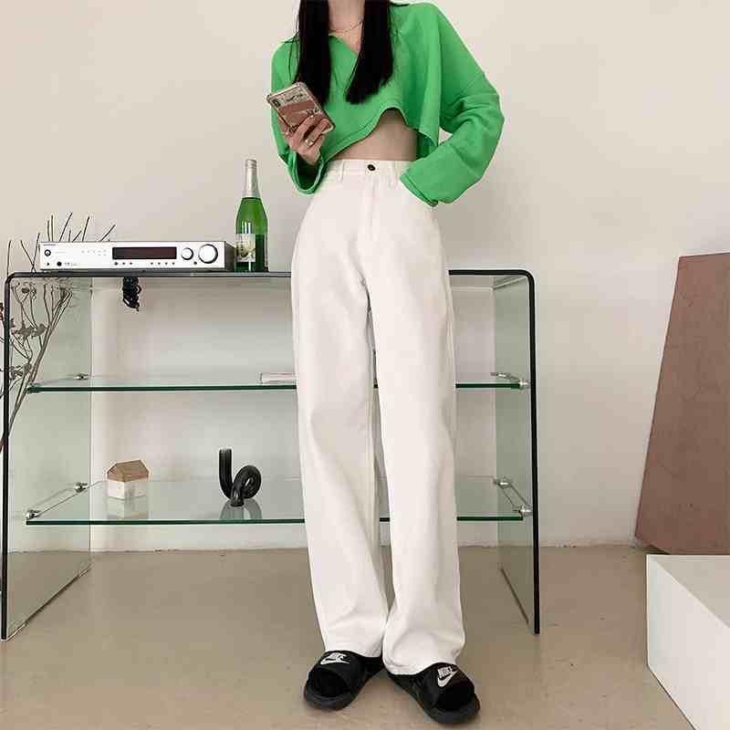 Other - ボトムス ストレート デニムパンツ Gパン ズボン ワイドパンツ デニム パンツ ロング ロング丈 9分丈 10分丈 ワイド ファスナー ハイウエスト シンプル カジュアル 大人 おしゃれ お洒落 かっこいい 大人女子 こなれ感 メンズライク ボーイッシュ 無地 春 夏 秋 冬 10代