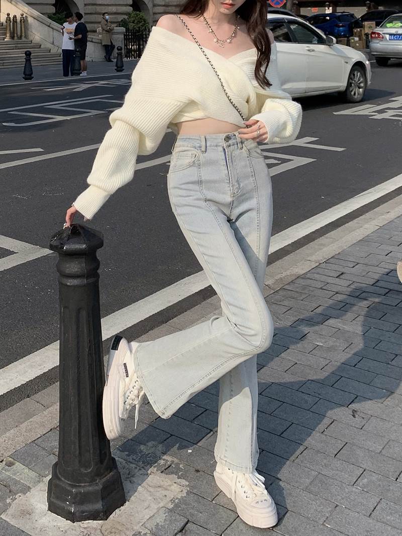 乐天商城 - デニム ハイウエスト フレアパンツ ボトムス パンツ Gパン ズボン ロング ロング丈 フレア タイト 細身 ポケット ハイウエスト デニム かわいい 大人可愛い シンプル カジュアル 大人 おしゃれ お洒落 大人女子 こなれ感 無地 春 夏 秋 冬 10代 20代 レディース 通勤