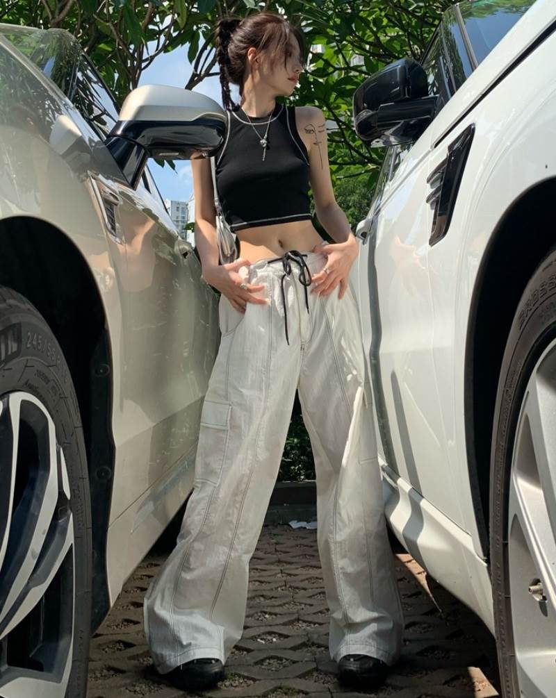 セットアップ ショート丈 タンクトップ パンツ 上下セット 2点セット トップス ボトムス ズボン ショート ロング ノースリーブ クルーネック ストレート ワイド ハイウエスト ツーピース かわいい 大人可愛い シンプル カジュアル おしゃれ お洒落 かっこいい