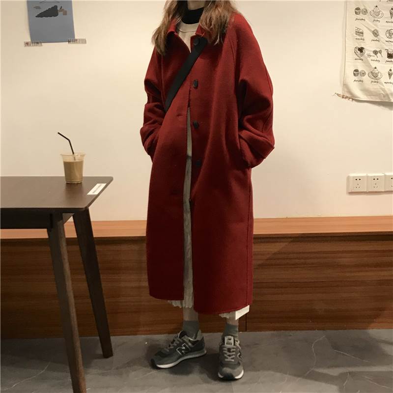 Turn-Down Collar Coat - ステンカラーコート アウター コート ロング ロング丈 袖あり 長袖 襟付き 前開き かわいい 大人可愛い きれいめ シンプル カジュアル 大人 上品 おしゃれ お洒落 大人可愛い 大人女子 こなれ感 キュート ガーリー 個性的 エレガント モダン 主役級 存在感 無地 秋 冬