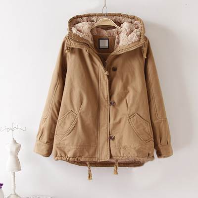 乐天商城 - フード付きコート アウター コート 袖あり 長袖 フード付き 前開き 綿 かわいい 大人可愛い きれいめ シンプル カジュアル 大人 上品 おしゃれ お洒落 レトロ 大人可愛い 大人女子 こなれ感 キュート ガーリー モダン 主役級 存在感 無地 秋 冬 10代 20代 30代