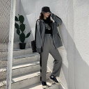 セットアップ セットアップ パーカー スウェット ジャージ ストレートパンツ ロング ロング丈 袖あり 長袖 フード付き ハイウエスト 前開き ポリエステル 上下セット 2点セット ツーピース かわいい 大人可愛い きれいめ シンプル カジュアル 大人 上品 おしゃれ お洒落