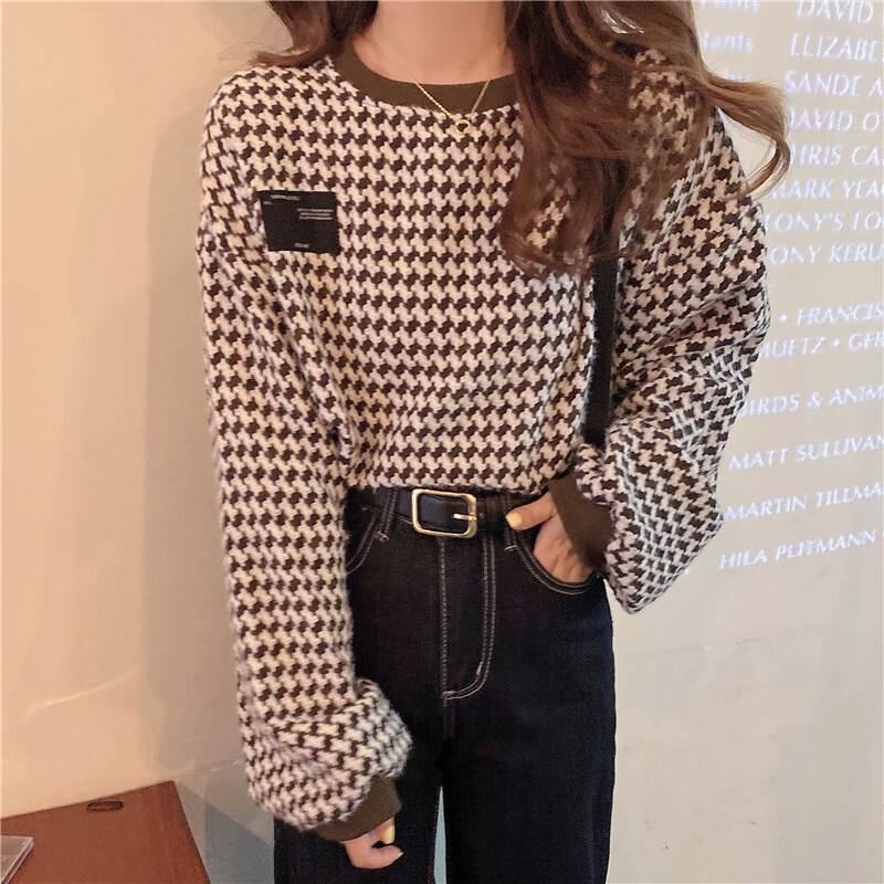 樂天商城 - 柄ニット トップス セーター 袖あり 長袖 ラウンドネック リブ かわいい 大人可愛い きれいめ シンプル カジュアル 大人 上品 おしゃれ お洒落 大人可愛い 大人女子 こなれ感 キュート ガーリー エレガント モダン 主役級 存在感 柄 秋 冬 1代 2代 3代 レディース OL