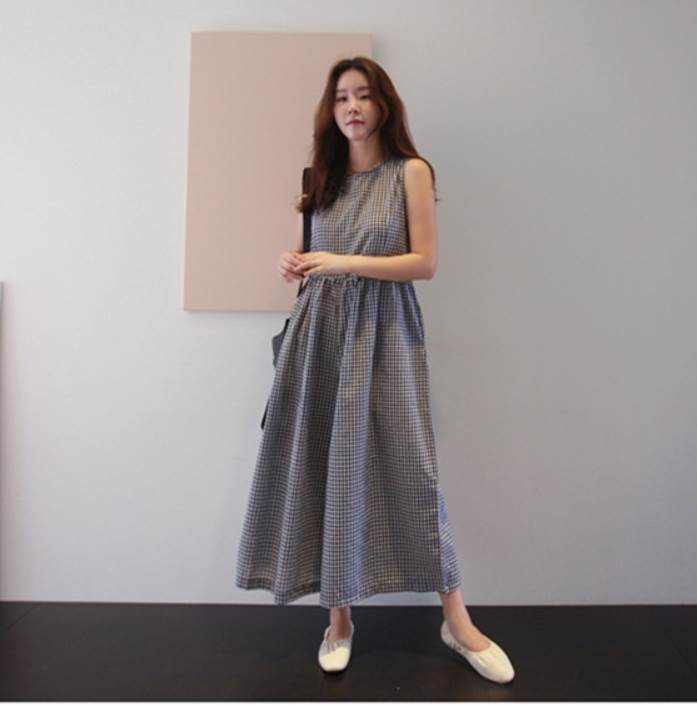 オールインワン ワイドパンツ ロング丈 袖なし ノースリーブ Uネック ワイド ガウチョ ハイウエスト ポケット かわいい 大人可愛い シンプル カジュアル おしゃれ お洒落 メンズライク ガーリー チェック柄 夏 10代 20代 30代 レディース デート お出かけ ファッション