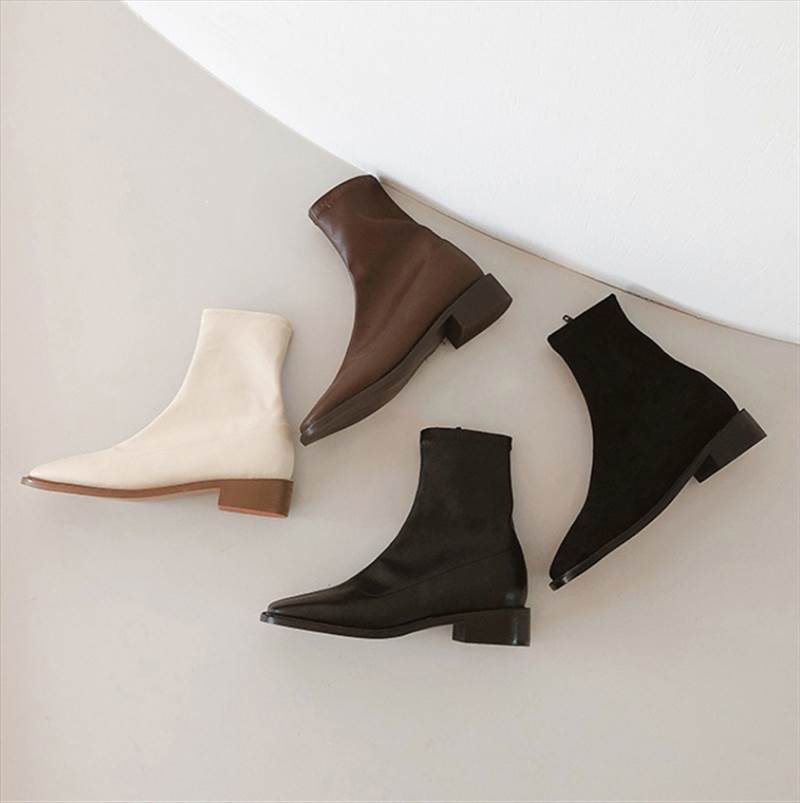 乐天商城 - ブーツ レディースブーツ ショートブーツ ヒール 3cmヒール スクエアトゥ かわいい 大人可愛い きれいめ シンプル カジュアル おしゃれ お洒落 かっこいい 無地 春 秋 冬 10代 20代 通勤 学生 デート お出かけ デイリー モテ サイズ 22.5cm 23.5cm 24.5cm 25.5cm 色展開