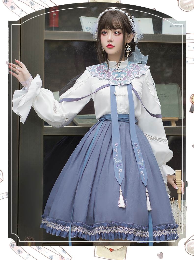 乐天商城 - スカート ボトムス ミディアム丈 ポリエステル繊維 上下セット かわいい おしゃれ ロリータ レトロ こなれ感 ラブリー キュート ガーリー 個性的 モダン 主役級 存在感 とろみ感 ヨーロピアン 原宿 ドール ニッチ 高級感 コンサート 鑑賞会 1代 2 韓国 オルチャン