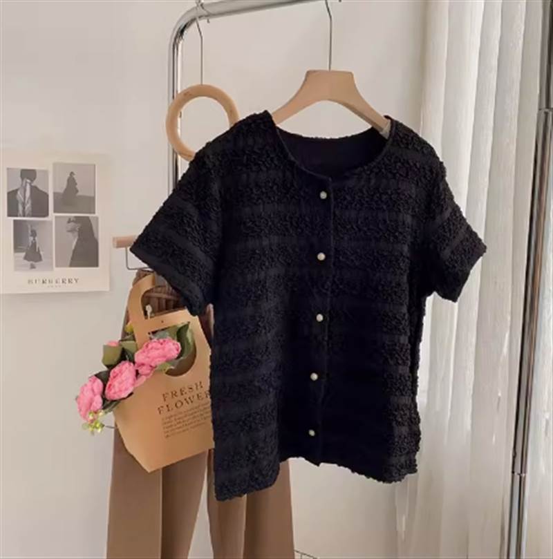 乐天商城 - レディース トップス 半袖 羽織 カーディガン ラウンドネック タイト 前開き 大人可愛い きれいめ シンプル カジュアル 上品 おしゃれ 存在感 春 夏 10代 20代 30代 40代 お姉さん お呼ばれ お食事 学生 学校 通学 デート