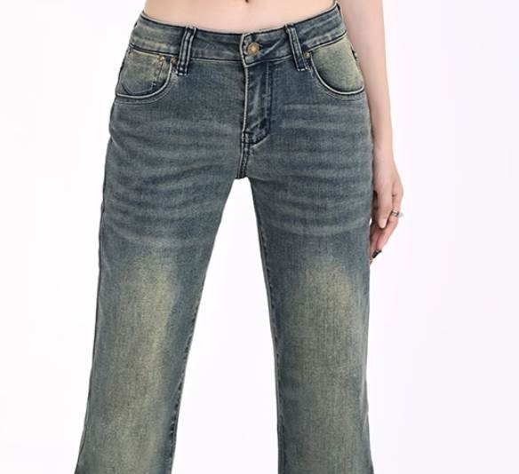 Boot Cut Jeans - レディース パンツ ボトムス ジーンズ Gパン デニムパンツ フレア 裾ワイド ファスナー ポケット ボタン ブーツカット ブルーデニム きれいめ シンプル カジュアル かっこいい レトロ メンズライク ボーイッシュ アメリカン カントリー