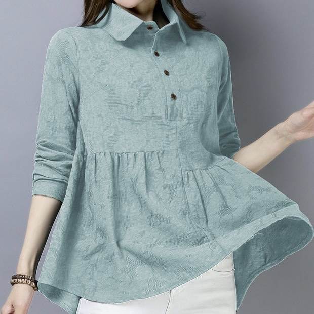トップスシャツミディアム丈袖あり長...
