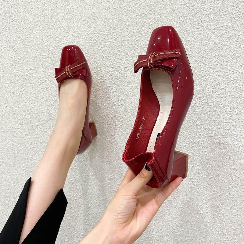 結婚式お呼ばれパンプスエナメル5c...