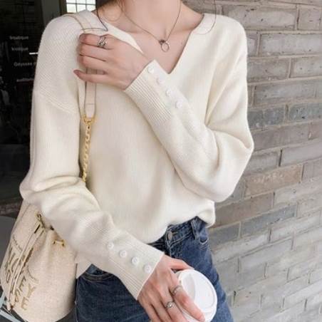 樂天商城 - シンプルニット トップス ニット 長袖 ニット かわいい 大人可愛い きれいめ シンプル おしゃれ 大人可愛い こなれ感 キュート 存在感 爽やか ナチュラル 無地 春 秋 冬 10代 20代 30代 40代 50代 レディース ママ 女の子 オフィス ビジネス OL 通勤 学生 通学 デート