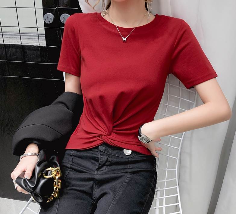Rakuten - 半袖Tシャツ トップス Tシャツ 袖あり 半袖 ラウンドネック 綿 ポリエステル かわいい 大人可愛い きれいめ シンプル カジュアル 大人 上品 おしゃれ お洒落 かっこいい レトロ 大人可愛い 大人女子 こなれ感 キュート ガーリー クール 主役級 存在感 無地 春 夏 10代