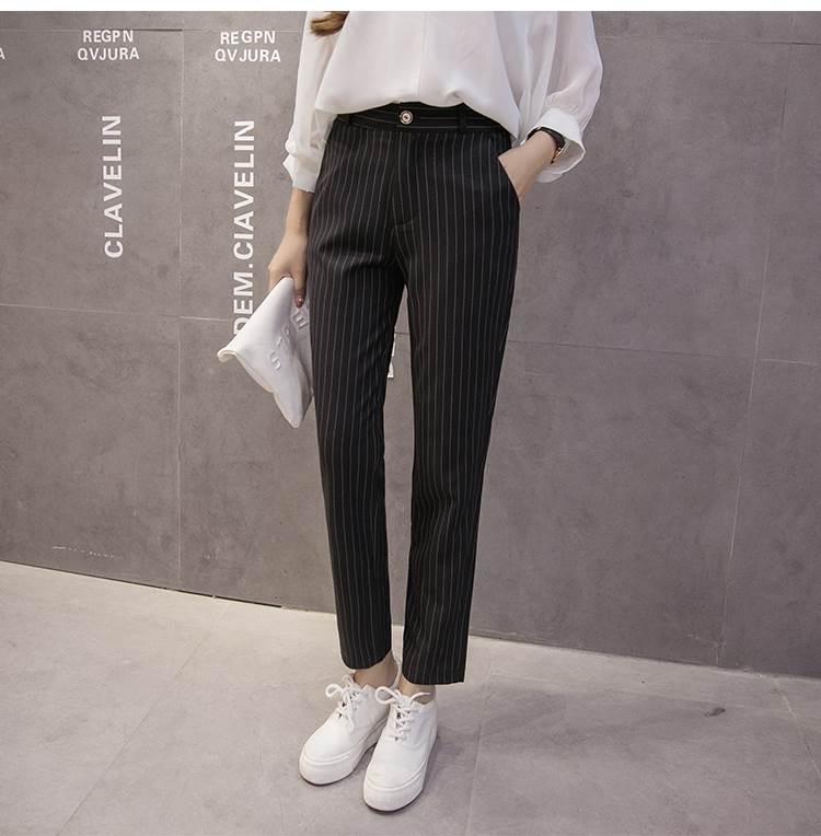 樂天商城 - ボトムス パンツ テーパードパンツ 9分丈 ストレート ファスナー 綿 きれいめ 大人 かっこいい 大人女子 フォーマル ストライプ 春 夏 秋 冬 オールシーズン シーズンレス 入学式 入園式 卒業式 卒園式 謝恩会 20代 30代 40代 レディース 女性用 ママ ビジネス OL 通勤