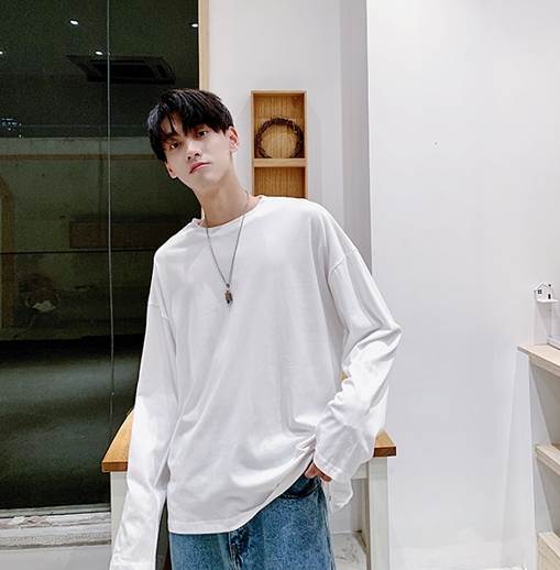 長袖Tシャツ トップス 袖あり 長袖 ラウンドネック ワイド シンプル カジュアル おしゃれ かっこいい こなれ感 ラフ メンズライク ボー..